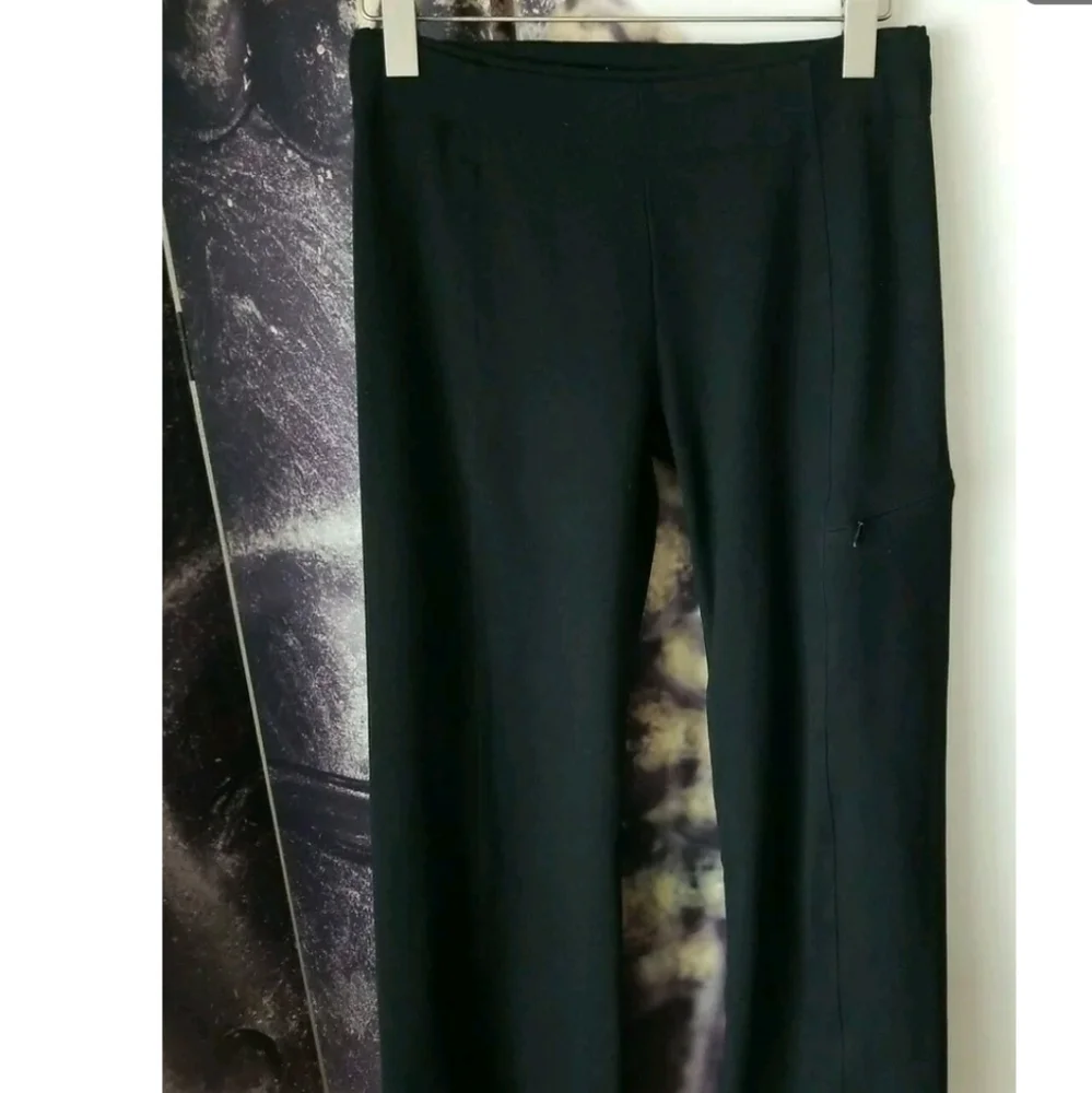 Stonewear Women's PETITE Black Stretch Wide Leg Regular Fit Legging Pants Size S